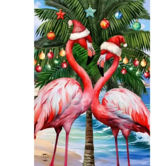 Briarwood Lane Christmas Garden Flag 12x18 For Outdoor Festive Flamingos For Christmas Garden Flag Flags For Outside image {4}