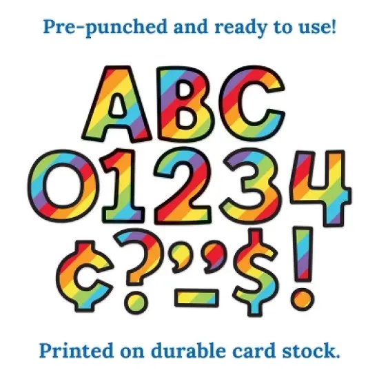 Carson Dellosa Education 4in Rainbow Stripe Combo Pack Bulletin Board Letters (219 pieces) image {4}