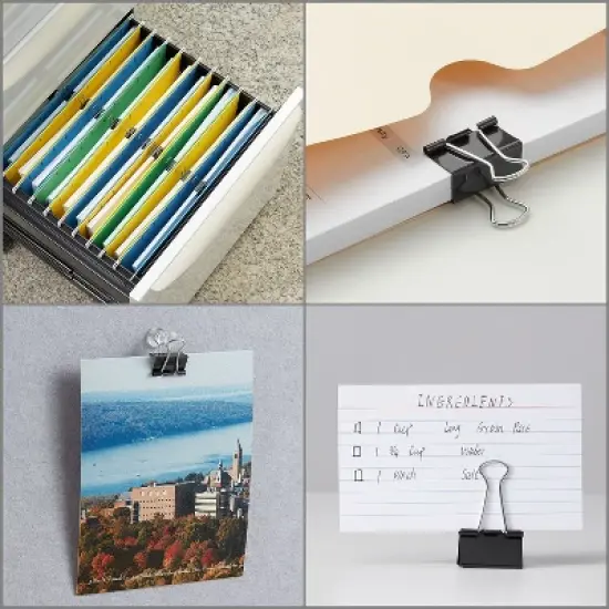 Staples Small Metal Binder Clips Black 3/4" Size with 3/8" Capacity 831594 image {4}