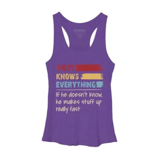 Women's Design By Humans Papi Knows Everything, If not Makes Stuff Up By HoangCathrine Racerback Tank Top image {5}