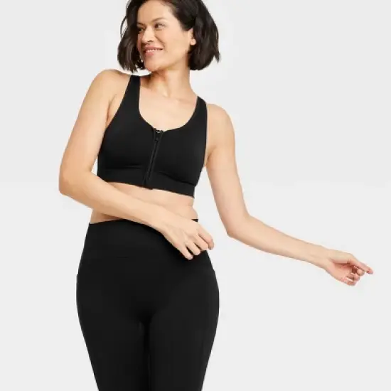 Women's Medium Support Seamless Zip-Front Sports Bra - All in Motion&trade; image {5}