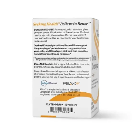 Seeking Health Optimal Electrolyte Sticks Orange Flavored image {2}