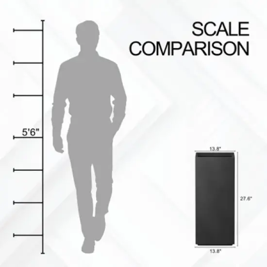 Rosemead Home & Garden, Inc. Rectangular Concrete Outdoor Planter Pot Black 13.8"x13.8" image {8}