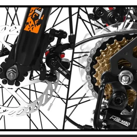 INFURNIC Bicycles Mountain Bike, 21 Speeds with Mechanical Disc Brakes for Adult and Teenagers, Orange, 71*25*39.3 image {3}