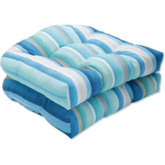 Set of 2 Outdoor/Indoor Wicker Seat Cushions Dina - Pillow Perfect image {5}