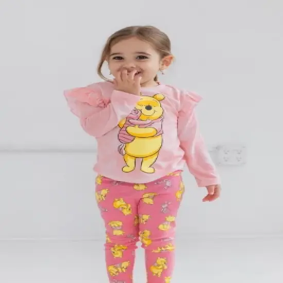 Disney Winnie the Pooh Girls Pullover Fleece Sweatshirt and Leggings Outfit Set Toddler image {1}