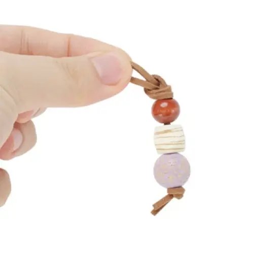 Unique Bargains Leopard Pattern Beads Shoelace Charms Purple Beige 1 Pair image {2}