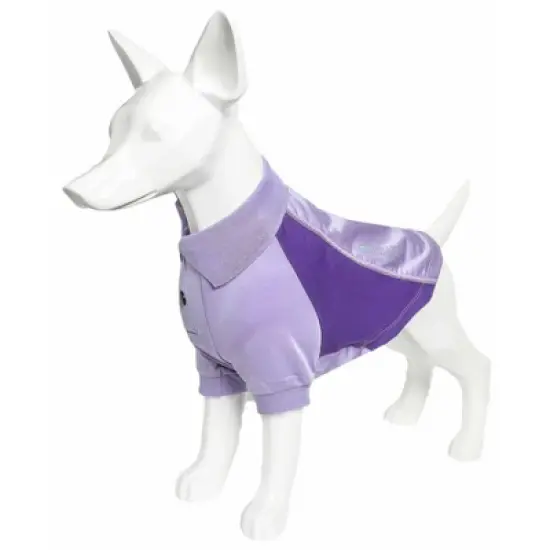 Pet Life Active Barko Pawlo Relax-Stretch Wick-Proof Dog and Cat Polo T-Shirt - Purple - XS image {5}