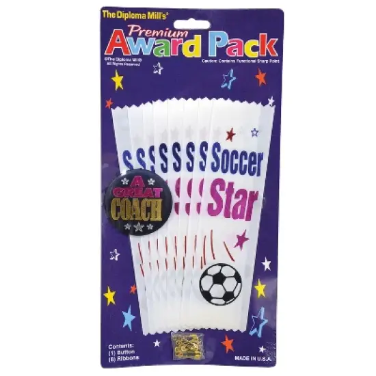 Beistle Soccer Award Pack, Asstd, (18/Pkg) Multicolored image {1}
