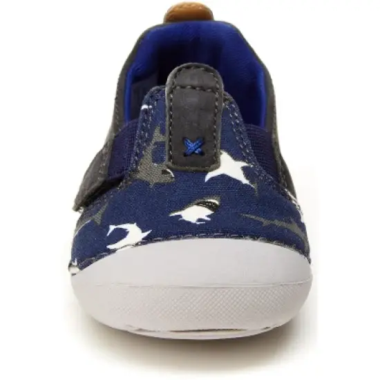 Stride Rite Kids Unisex Atlas Slip-On Sneaker | 3.5 | Navy Shark image {4}