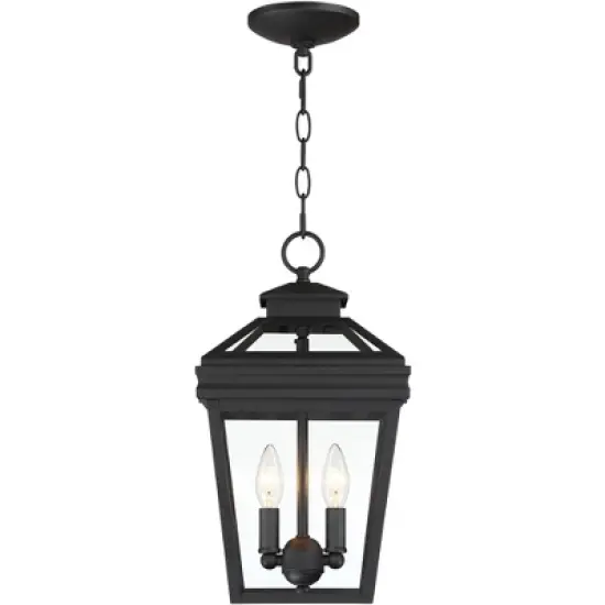 John Timberland Stratton Street Rustic Outdoor Hanging Light Textured Black Lantern 16 1/2" Clear Glass for Post Exterior Barn Deck House Porch Yard image {4}