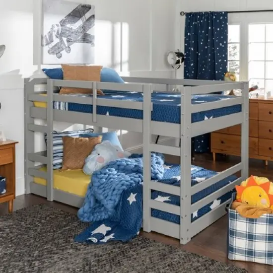 Twin Over Twin Indy Solid Wood Low Bunk Bed - Saracina Home image {8}