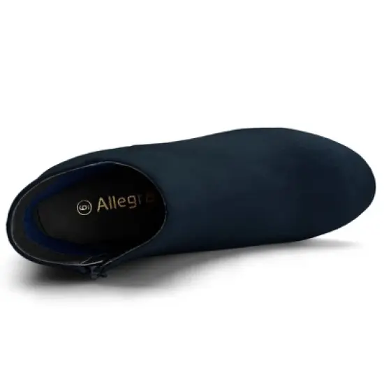 Allegra K Women's Round Toe Side Zip Chunky Heel Ankle Boots image {3}