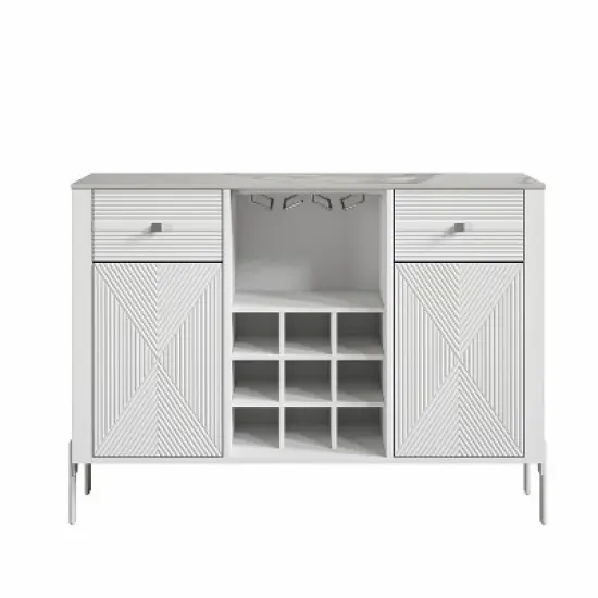 42" Wine Cabinet with Textured Patterns and Marbling Pattern Countertop - Festivo image {4}