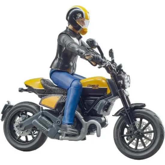 Bruder Scrambler Ducati Full Throttle Motorcycle with Driver Figure image {2}