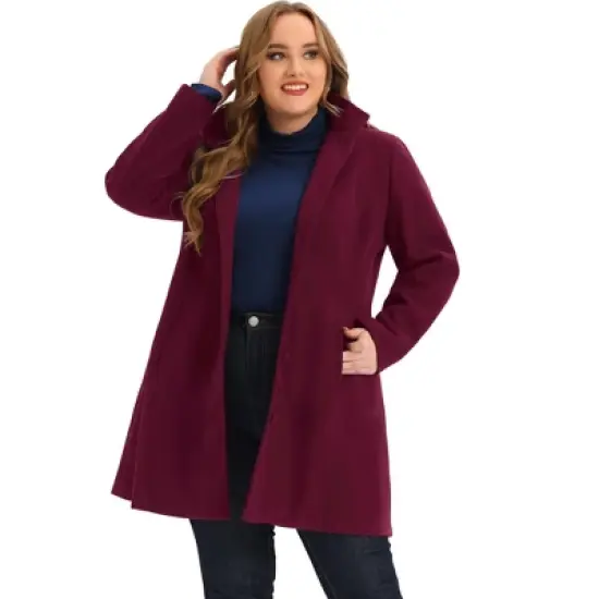 Agnes Orinda Women's Plus Size Elegant Single Breasted Detachable Hooded Trench Overcoats image {8}