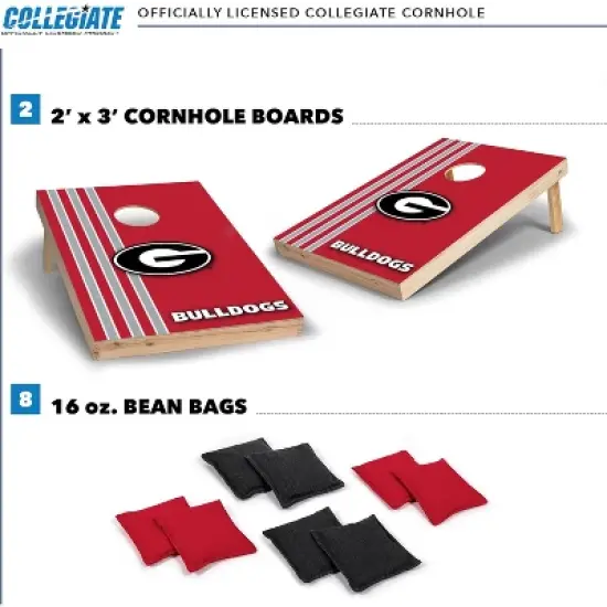 NCAA Georgia Bulldogs 2'x3' Wood Cornhole Set image {1}