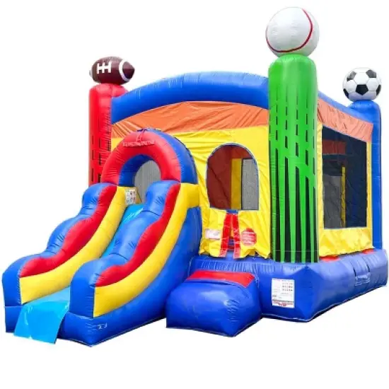 Pogo Bounce House Crossover Bounce House with Slide, No Blower image {11}