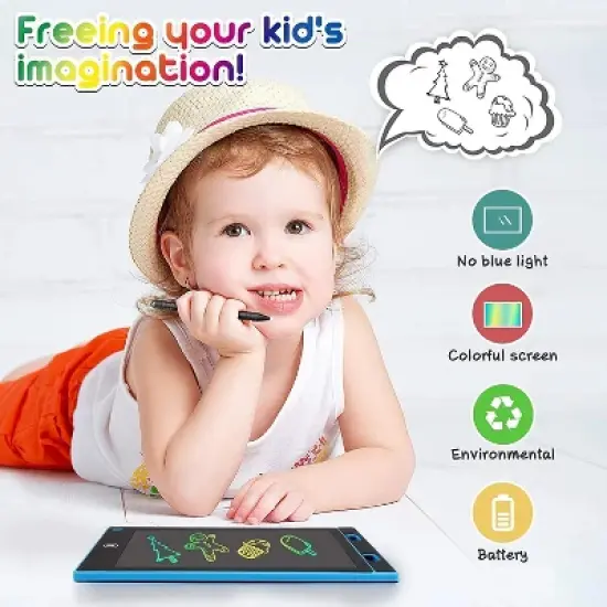 MOVSSOU 2 Pack LCD Writing Tablet 10in Colorful Toddler Drawing Pad Doodle Board Erasable Electronic Drawing Pad image {5}