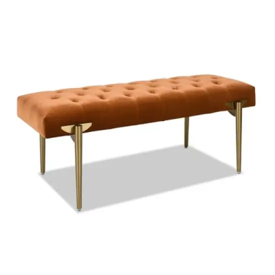 Jennifer Taylor Home Aria Upholstered Gold Accent Bench image {5}