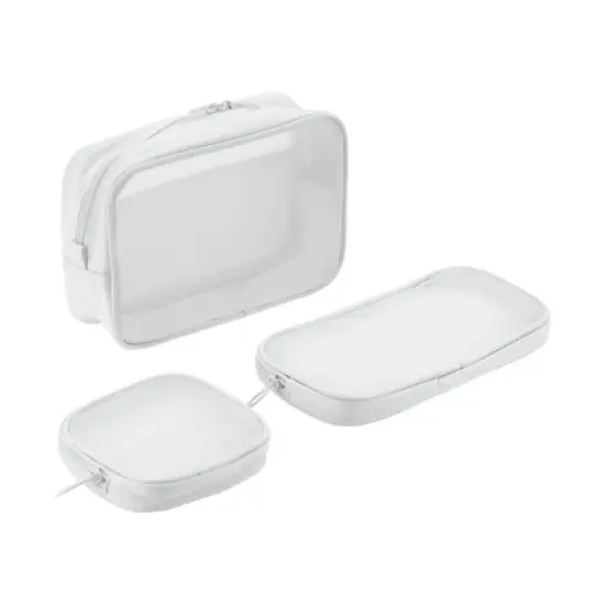 Unique Bargains Travel Mesh Makeup Bag with Zipper 3 Pcs image {8}