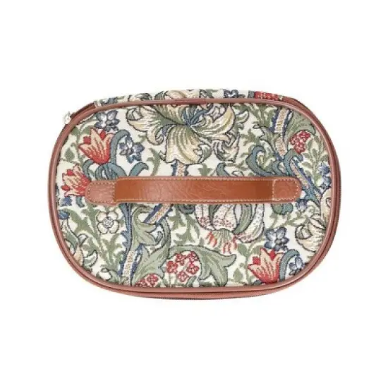 Signare USA William Morris Golden Lily Green Toiletry Bag image {7}