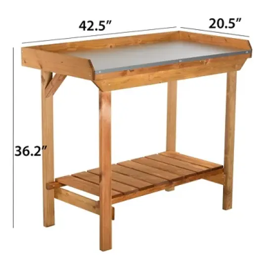 Tierra Garden Gardener's Table with Tin Surface image {2}