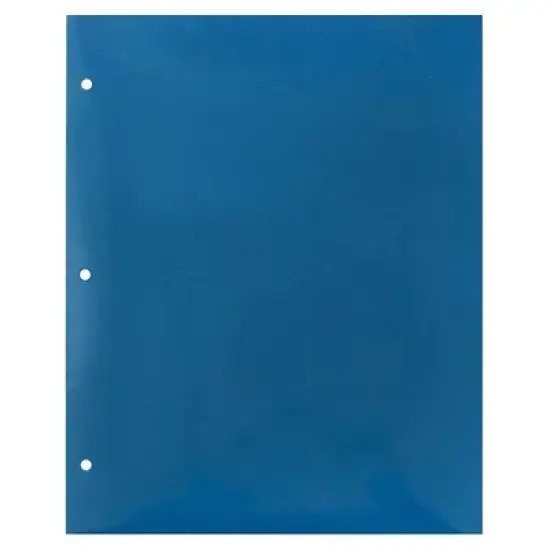 JAM 6pk 3 Hole Punch 2 Pocket Glossy Paper Folder - Blue image {3}