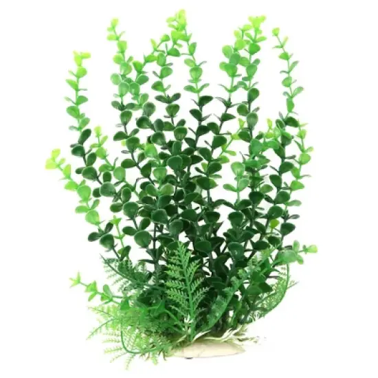 Unique Bargains Fish Tank Decoration Green Plastic Plant Landscape Betta 11.02" image {1}