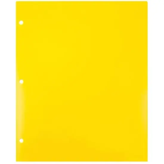 JAM 6pk Heavy Duty 3 Hole Punch 2 Pocket School Presentation Paper Folder Yellow image {4}