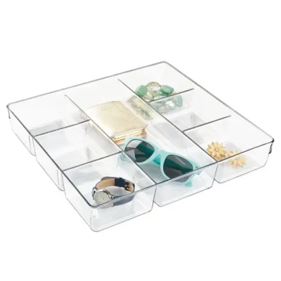 7-Section Plastic Dresser Drawer Organizer - Clear image {2}
