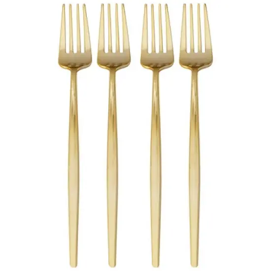 Silver Spoons Modern Disposable Flatware Set, Includes 20 Forks, Silver, Opulence Collection	 image {1}