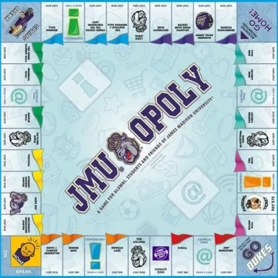 Late For The Sky JMU Opoly James Madison Themed Board Game Ages 8+ image {2}