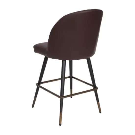 Flash Furniture Lyla Set of 2 Commercial Modern Armless Counter Stools with Contoured Backrests, Steel Frames and Footrests-Set of 2 image {8}