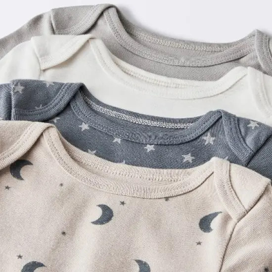 Baby 4pk Short Sleeve Moons Bodysuit - Cloud Island&trade; Gray image {2}