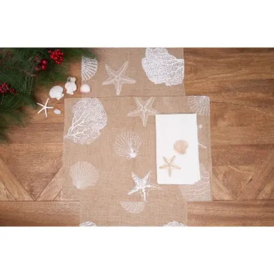 C&F Home Sandy Coast Starfish Coral Shells Placemats Set of 6 Beach Coastal, 14" x 20" image {4}