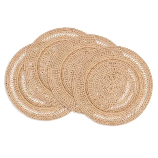 Saro Lifestyle Rustic Rattan Charger Plate (Set of 4) image {2}