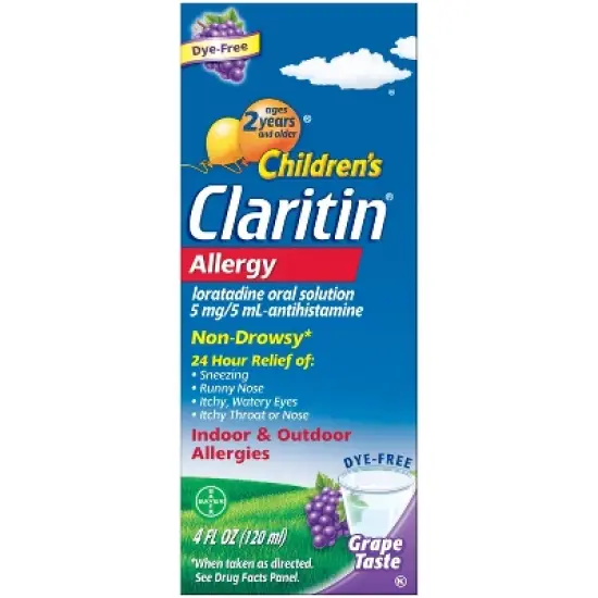 
Children's Claritin Loratadine Allergy Relief 24 Hour Non-Drowsy Grape Liquid image {17}