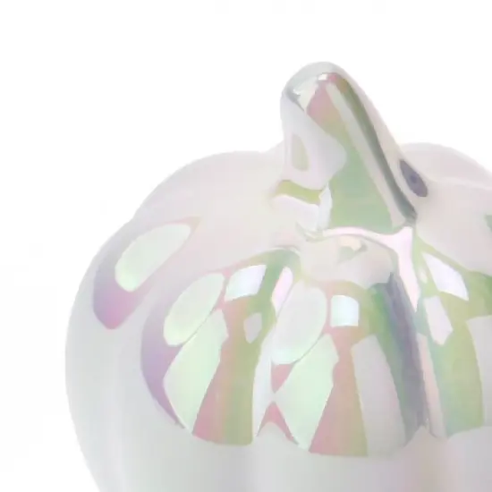Medium Ceramic Iridescent Pumpkins White - Bullseye's Playground&trade; image {2}