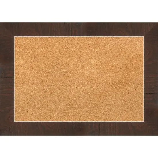 Amanti Art Wildwood Brown Narrow Framed Corkboard, Natural Cork image {7}