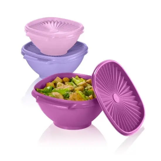 Tupperware 6pc (set of 3) Heritage Bowl Food Storage Container Set image {6}