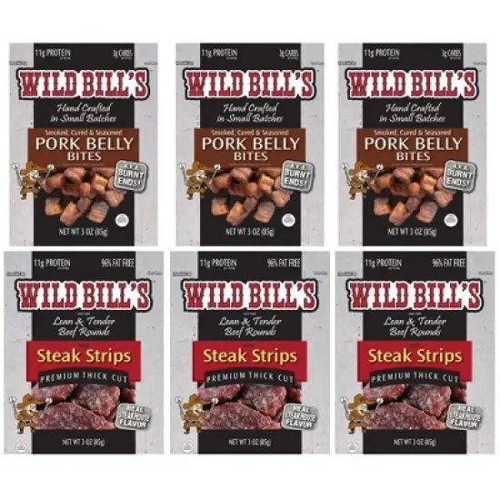 Wild Bill's 20-Piece Sampler Gift Tool Bag - Beef Jerky, Steak Strips, Pork Belly & More image {1}