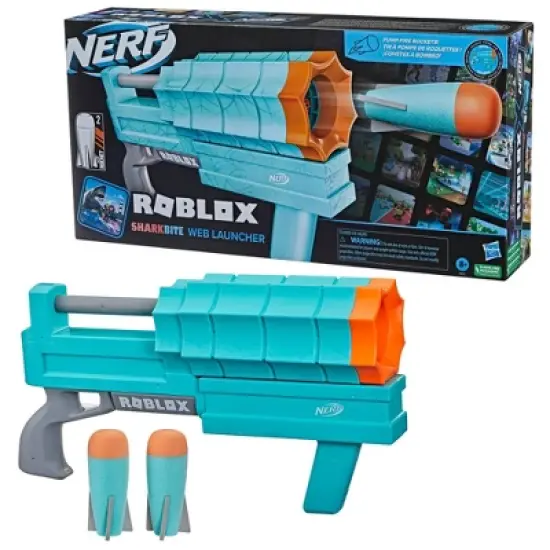 NERF Roblox Sharkbite: Web Launcher Rocker Nerf Blaster with 2 Roblox Nerf Rockets image {3}