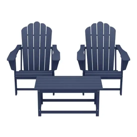 WestinTrends Highland 3-Piece Adirondack Chairs with Cup Holders and Coffee Table Set image {18}