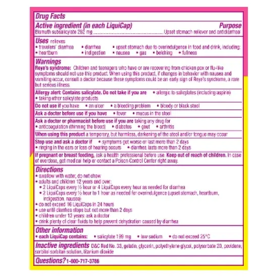 Pepto-Bismol 5 Symptom Stomach Relief - Liquicaps image {8}