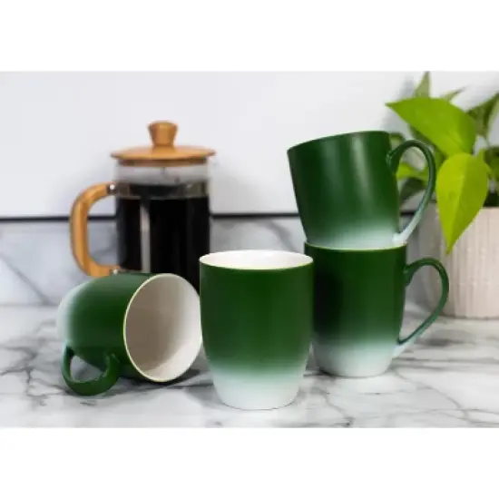 Elanze Designs This is My Cup of Christmas Cheer Two Toned Ombre Matte Green and White 12 ounce Ceramic Stoneware Coffee Cup Mug image {4}