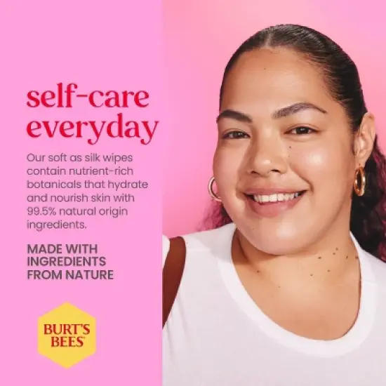 Burt's Bees Facial Cleansing Towelettes Micellar Makeup Remover Wipes - Rose - 30ct image {6}