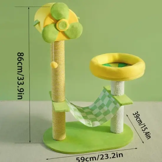 Boersma Multi-Level Cat Tower with Scratching Posts &ndash; Cat Climbing Tree with Hammocks, Viewing Perches, Hanging Toys, Jumping Platforms & for Cats image {4}