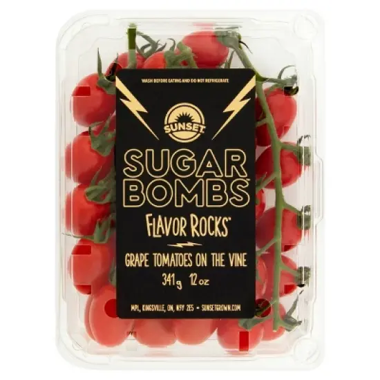 SUNSET Sugar Bombs Grape Tomatoes On The Vine - 12oz image {6}