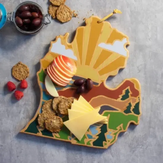 Totally Bamboo Michigan (Mitten) Summer Stokes Cutting Board: Lightweight Bamboo Chopping Board, Hand Wash, Multicolored image {1}